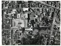 Aerial photograph showing school boundaries c1965