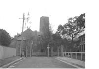 Front gates near School House, 1938.