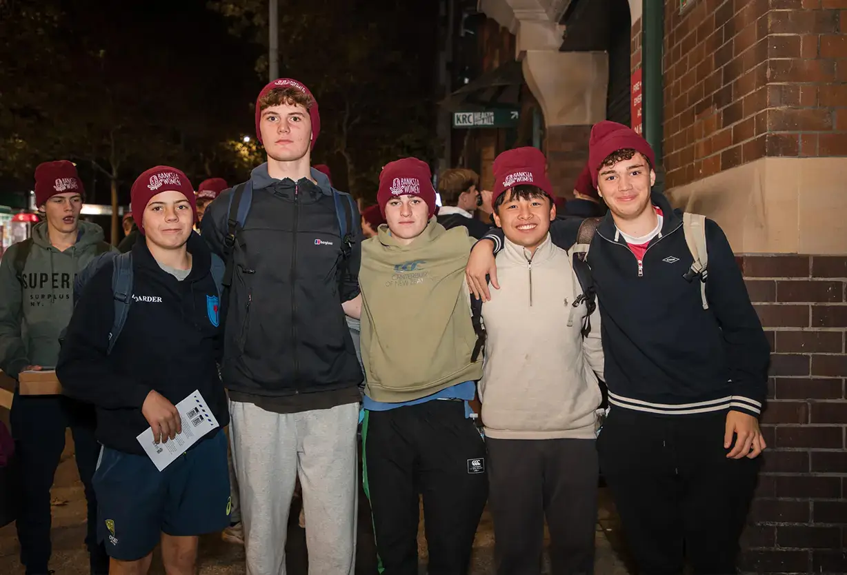 Shore School students participating in the Shore Sleepout to raise funds and awareness for Rough Edges and people experiencing homelessness.